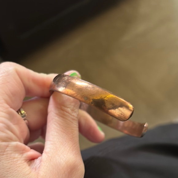 Brown Minimalist Copper Cuff Bracelet - Picture 7 of 7